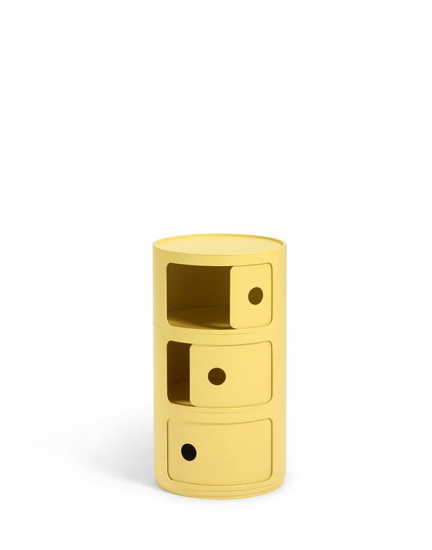 Kartell Componibili Bio Yellow, Gul 3 skuffer Nattbord Bord