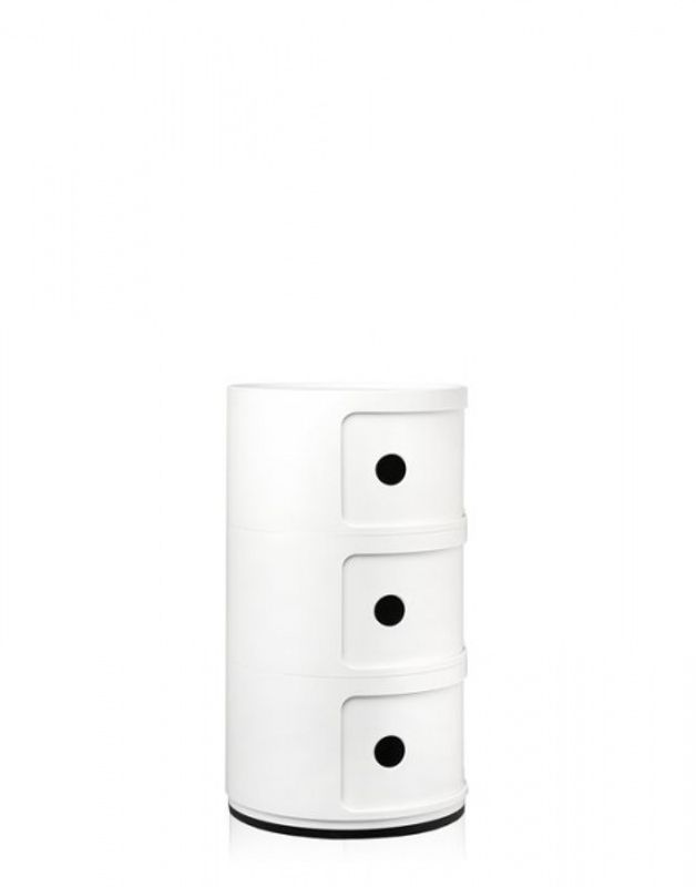 Kartell Componibili 3 skuffer White, Hvit Nattbord Bord