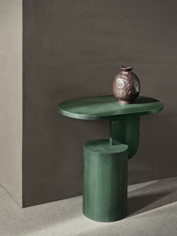 Ferm Living Insert Side Table - Myrtle Green stained Ash, Salongbord, Sidebord Grønn Ask