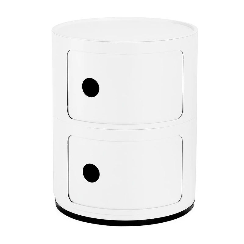 Kartell Componibili 2 skuffer White, Hvit Matt bord