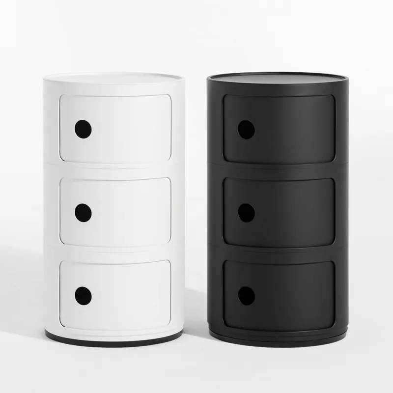 Kartell Componibili 3 skuffer White, Hvit Matt Nattbord Bord