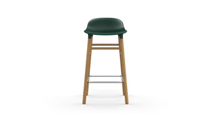 Normann Copenhagen 65cm Form Barstol, Green/oak