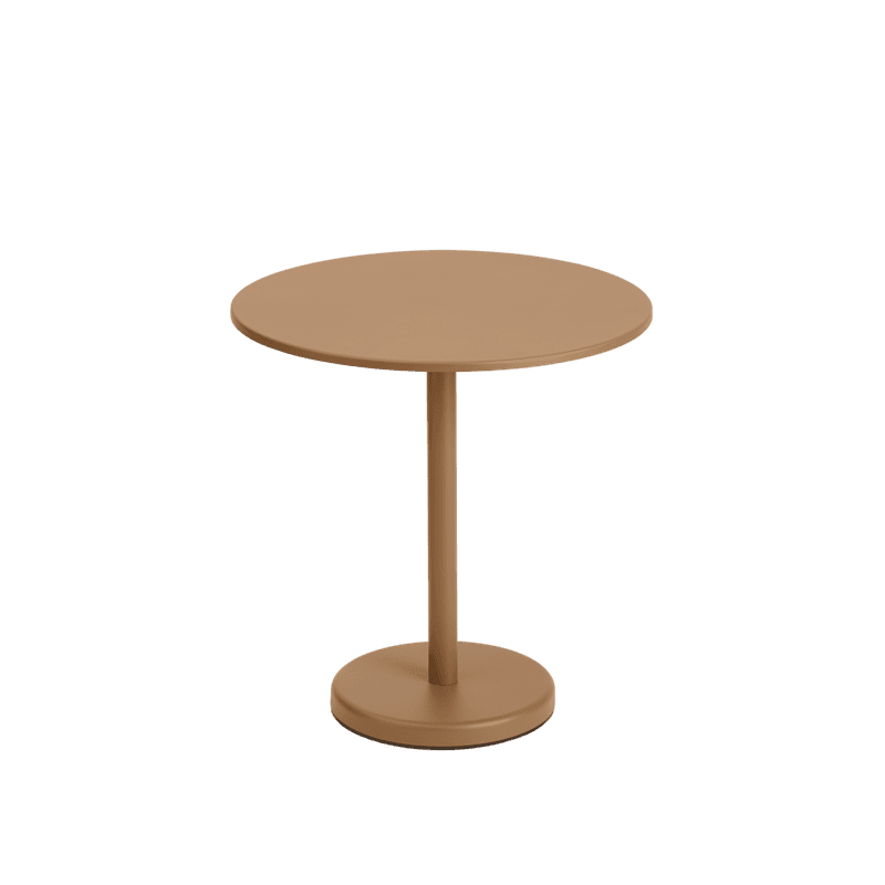 Muuto Linear Steel Cafe Table Ø 70 x 73 Burnt Orange, Utebord