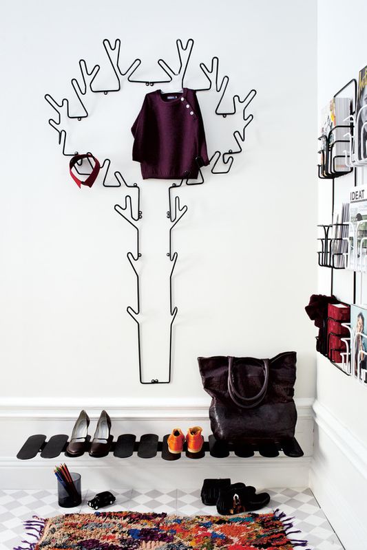 Maze Nature Tree Black Hanger, Svart Knagg