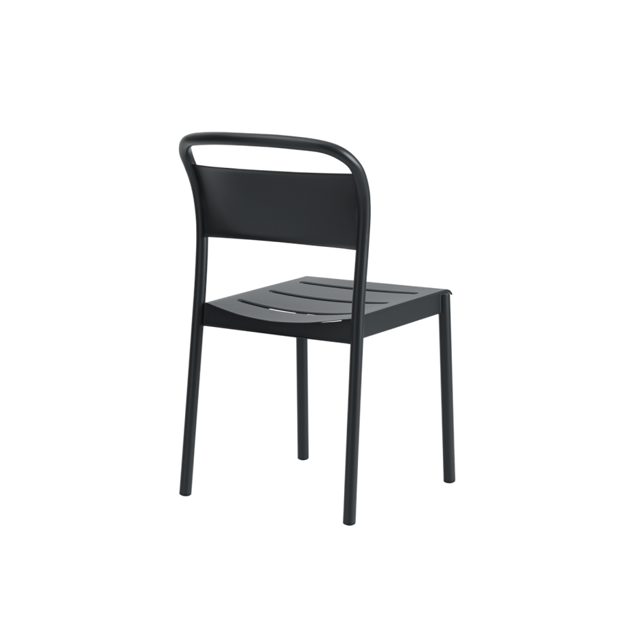 Muuto Linear Steel Sidechair Black, Svart Hagemøbel stol