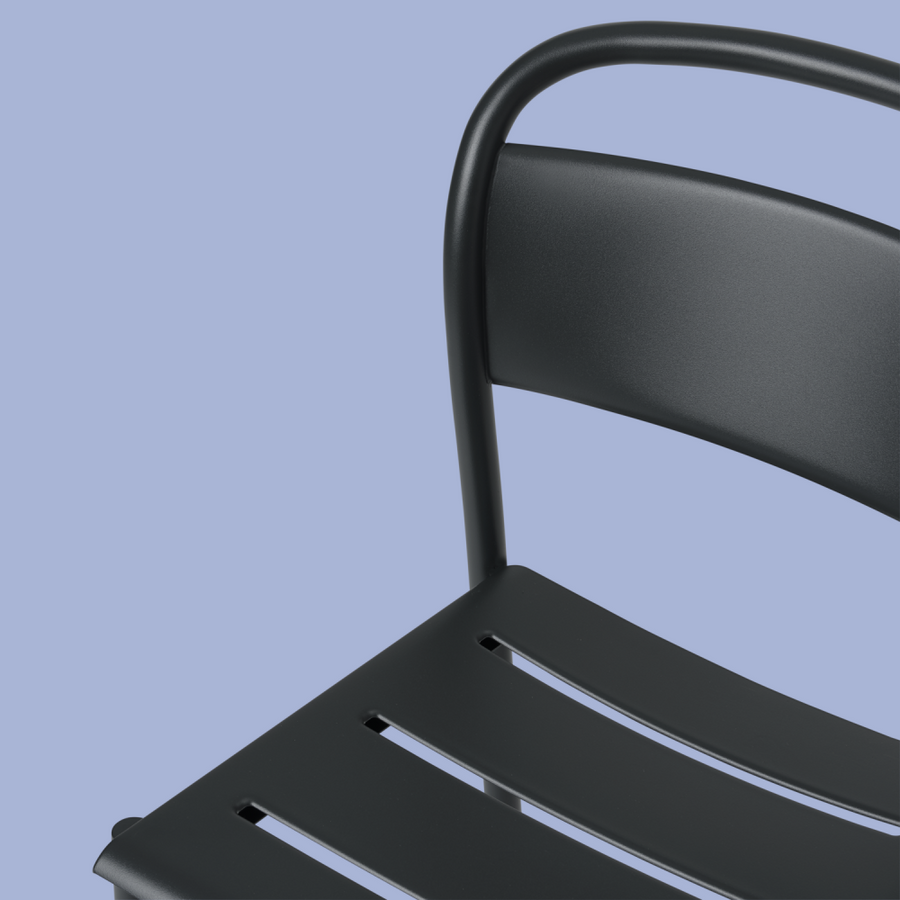 Muuto Linear Steel Sidechair Black, Svart Hagemøbel stol