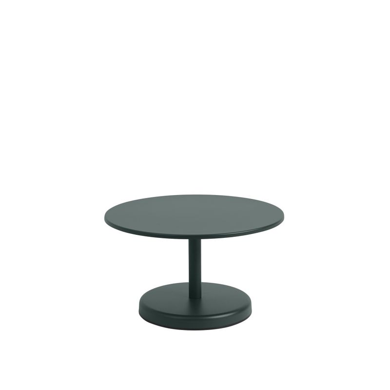 Muuto Linear Steel Coffee Table Ø 70 x 40 Dark Green, Grønn Bord