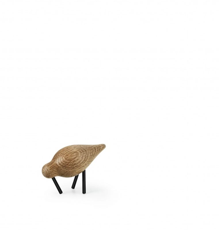 Normann Copenhagen Shorebird small, oak/black, eik/svart fugl
