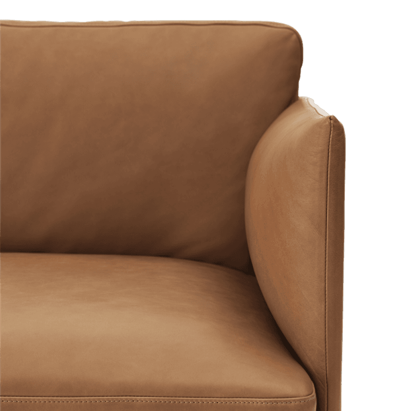 MUUTO Outline Sofa 2 seter, Refine leather cognac, Black