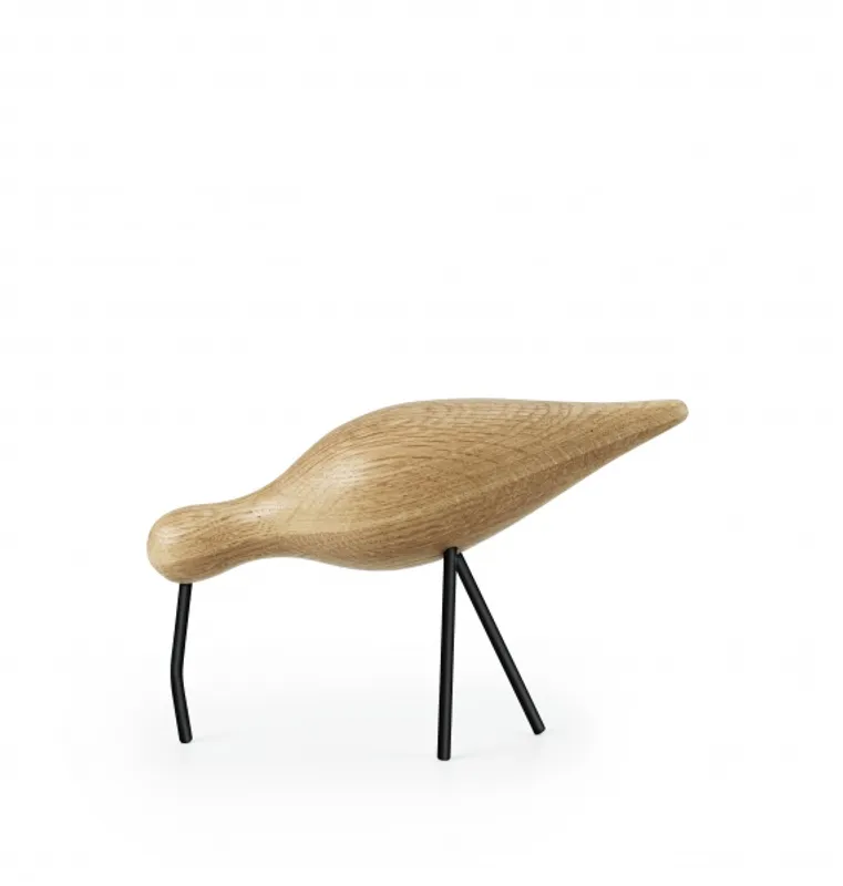 Normann Copenhagen Shorebird large, oak/black, eik/svart fugl