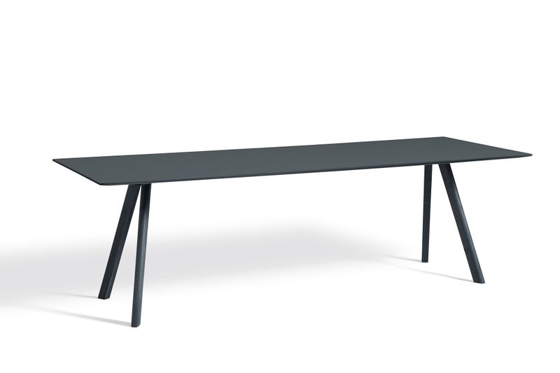 HAY CPH30 table Deep Blue Water-based lacquered Oak 250 x 90 x 74 Smokey Blue Linoleum Spisebord, Solid oak