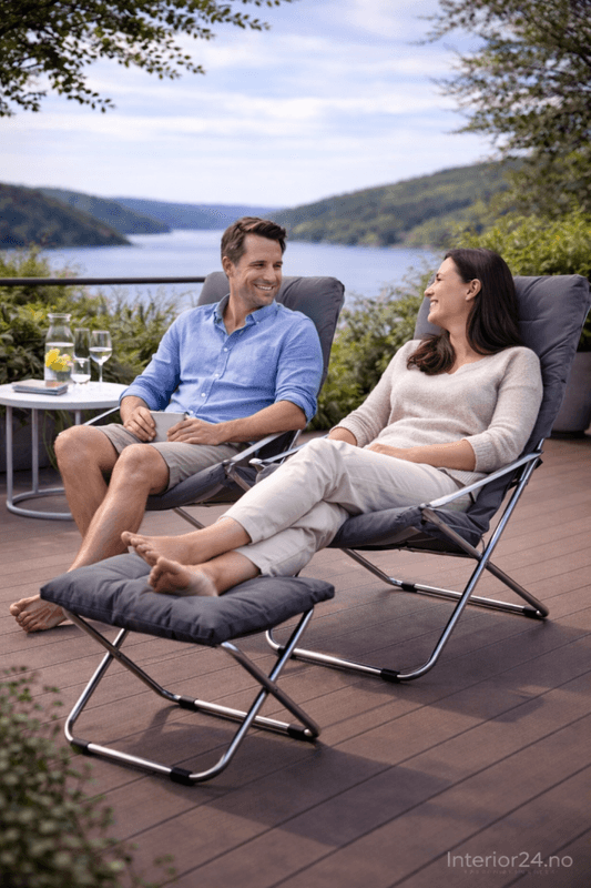 4 stk - Fiam Fiesta Soft solstol Black and White, Svart og Hvit