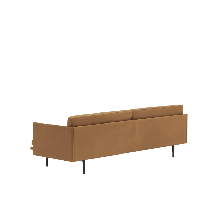 MUUTO Outline Sofa 3 seter, Refine leather cognac, Black