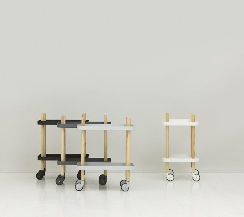 Normann Copenhagen Block Table, Dark Grey Grå Bord sidebord tralle