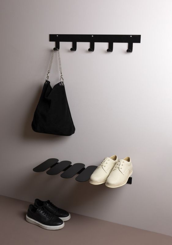 Maze Only Hooks 59,5 cm Black, Svart Knaggrekke