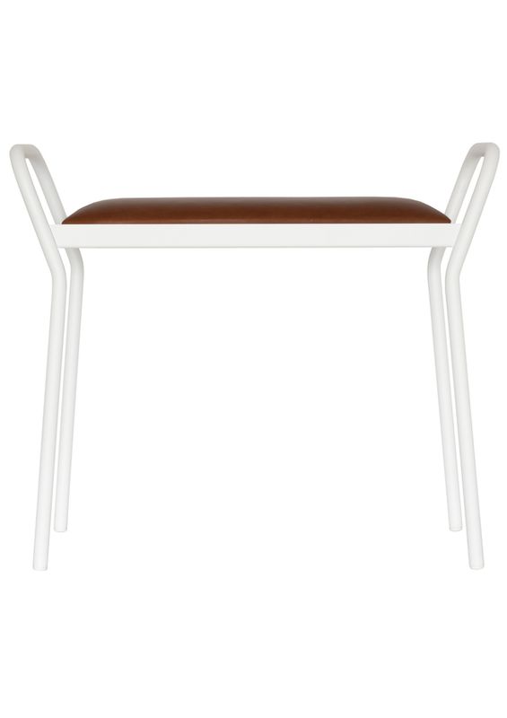 Maze Anyone White, Cognac leather, Benk med Brun skinnsete