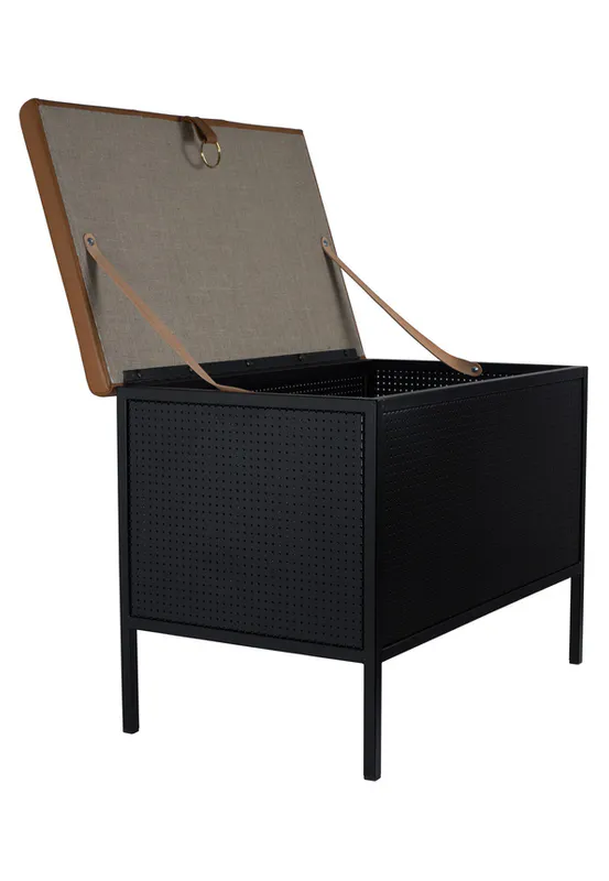 Maze Frank the Storage bench, Black Cognac leather