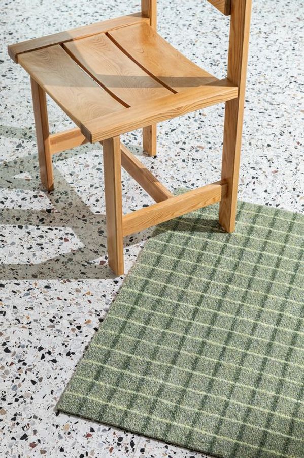 HEYMAT 85 x 115 Grid Matcha Lemon Door Mat Dørmatte teppe