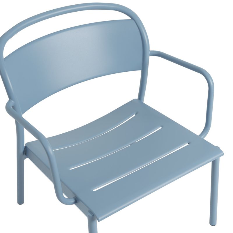 Muuto Linear Steel Lounge Armchair Pale Blue, Blå Hagemøbel