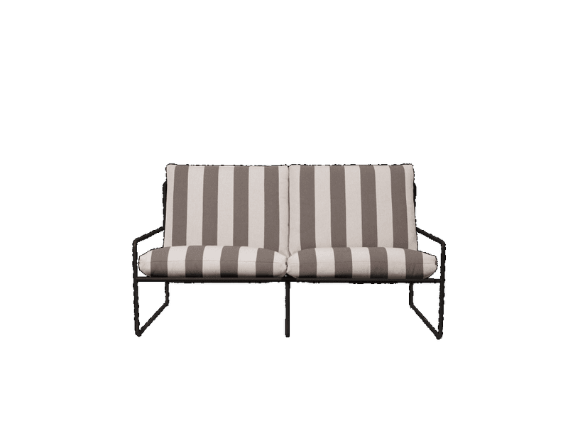 Ferm Living Desert Sofa 3 + 2 + 1 sittegruppe Stripe Black Chocolate Utesofa