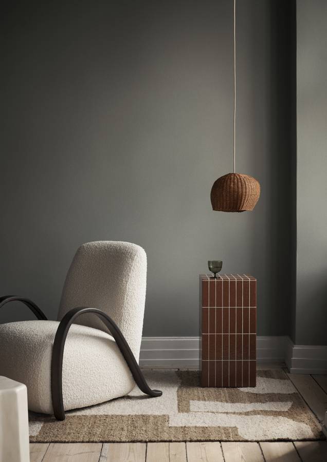  ferm Living Buur Lounge Chair Nordic Bouclé - Dark St Off-white