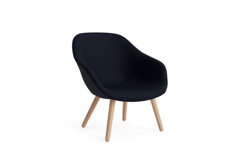 Hay AAL 82 Water based lacquered solid oak Maglia Blue Black Lounge Chair stol