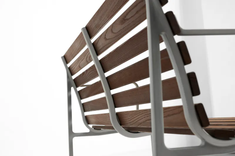 HAY Traverse Dining Bench w arm Heat treated oiled ash, Ask Benk utebenk spisebenk med armlener