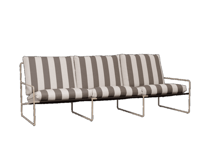 Ferm Living Desert Sofa 3 + 2 + 1 sittegruppe Stripe Cashmere Chocolate Utesofa