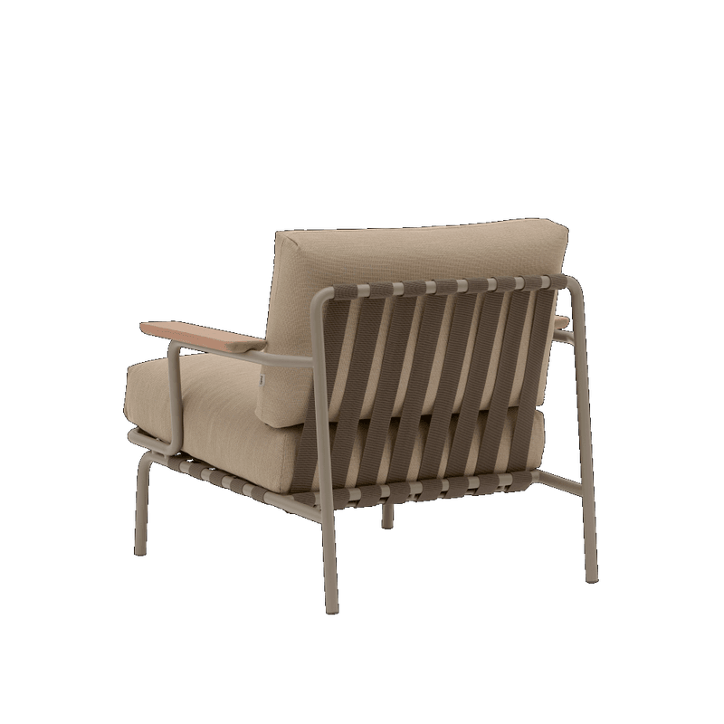 Muuto Settle 3 + 2 + 1 sittegruppe w armrest Ribbed Weave 5 Taupe Hagemøbel Utesofa med armlener