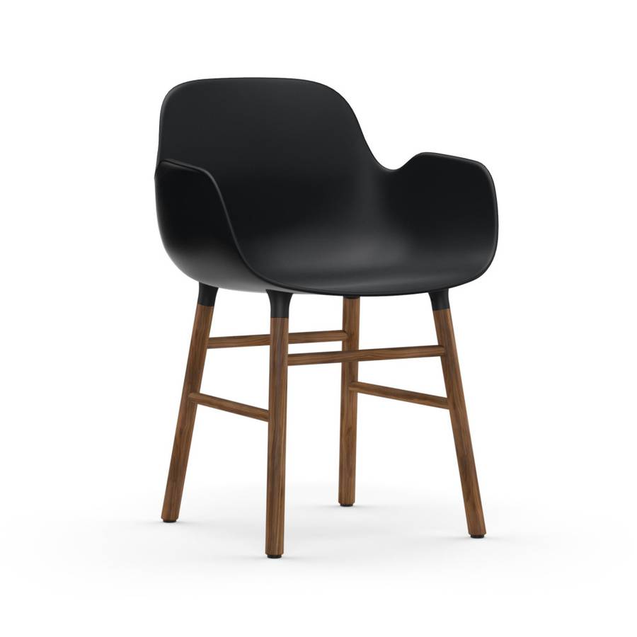 Normann Copenhagen Form Armchair Walnut Black, Svart spisestol