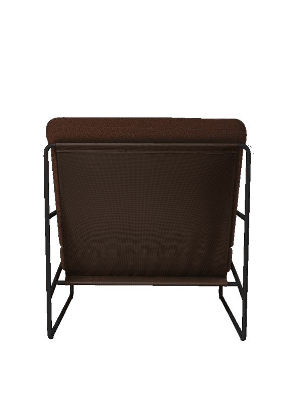 Ferm Living Desert sofa 1-seater - Pure Bouclé - Black Chestnut Kastanje farget Stol Utestol Loungestol