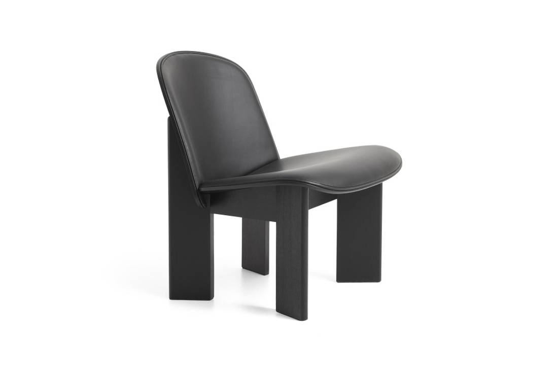 Hay Chisel Lounge Chair Front upholstery Sense Black Black Oak