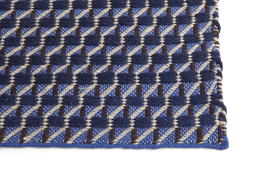 Hay Channel Rug 50 x 80 cm Blue White, Blå og Hvit teppe