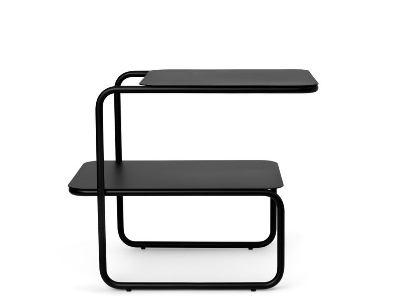 Ferm Living Level Side Table Black, Svart Sidebord utebord