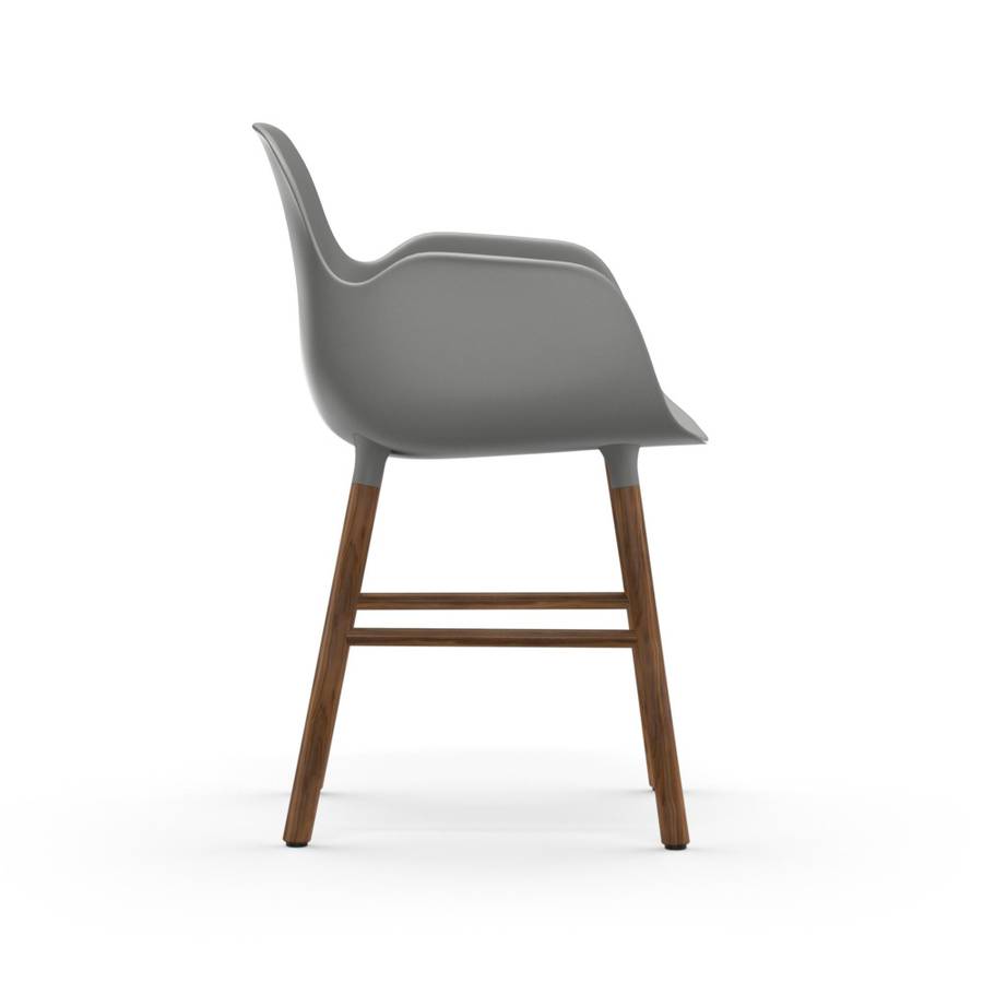 Normann Copenhagen Form Armchair Walnut Grey, Grå spisestol