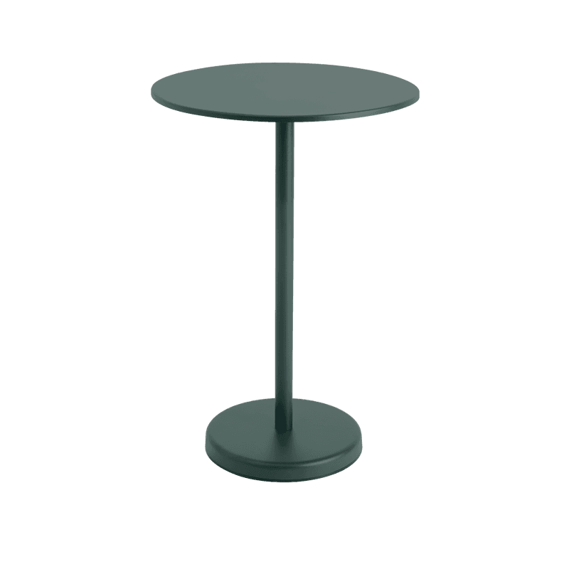 Muuto Linear Steel Cafe Table Ø 70 x 105 Dark Green, Grønn Bord