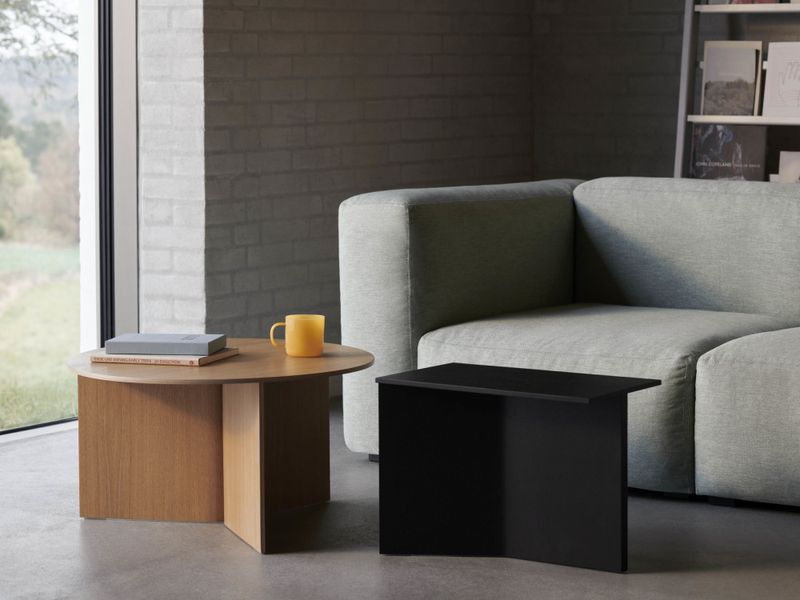 HAY Slit Table Round Ø 45 cm, Oak WB lakkert Eik stuebord