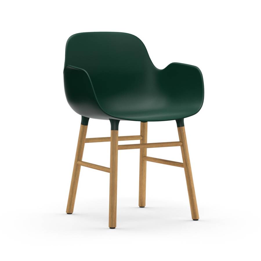 Normann Copenhagen Form Armchair oak Green, Grønn Eik spisestol