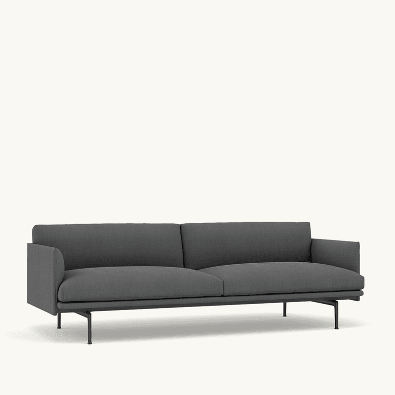 MUUTO Outline Sofa 3 seter, Remix 163 Black Base