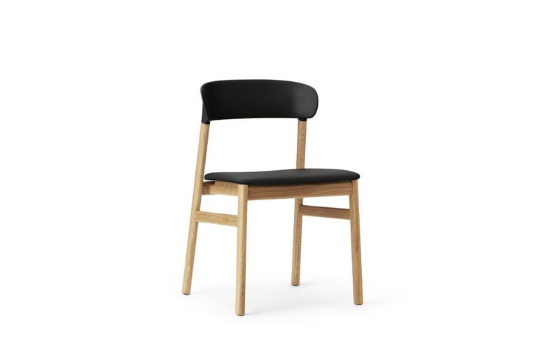 Normann Copenhagen Herit Chair Upholstery Oak Spectrum Leather Black Eik Stol