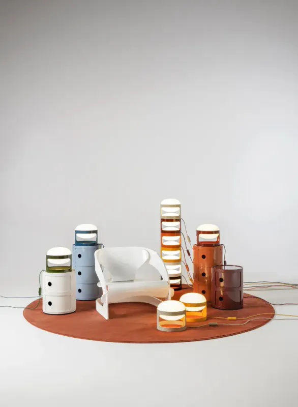 Kartell KD28 White Table Lamp, bordlampe
