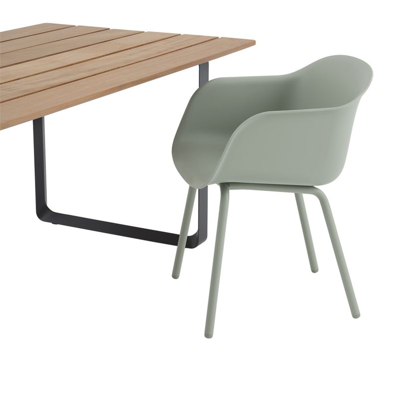 Muuto Fiber Outdoor Armchair Dusty Green Grønn Spisestol Utestol