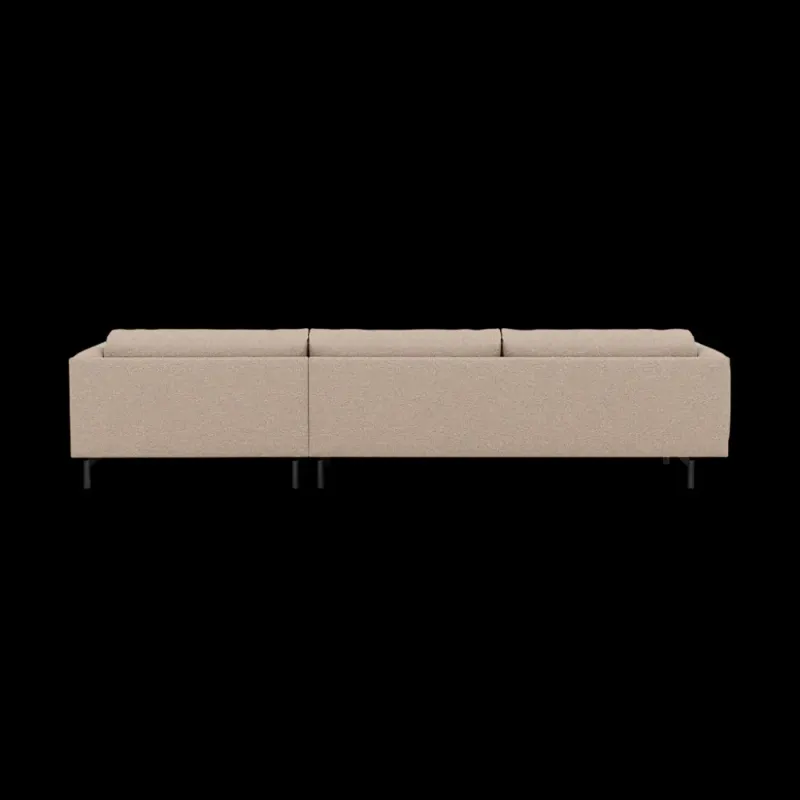 Muuto Rest Chaise Longue Right sofa Hearth 6, Black Grå med svarte ben, sofa