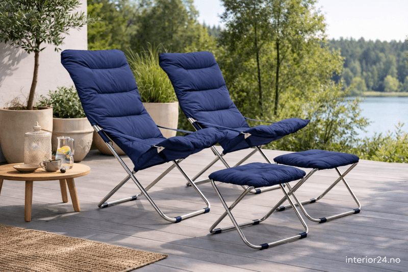 2 stk  - Fiam Fiesta Soft solstol, 1 stk Chico Soft Navy Blå