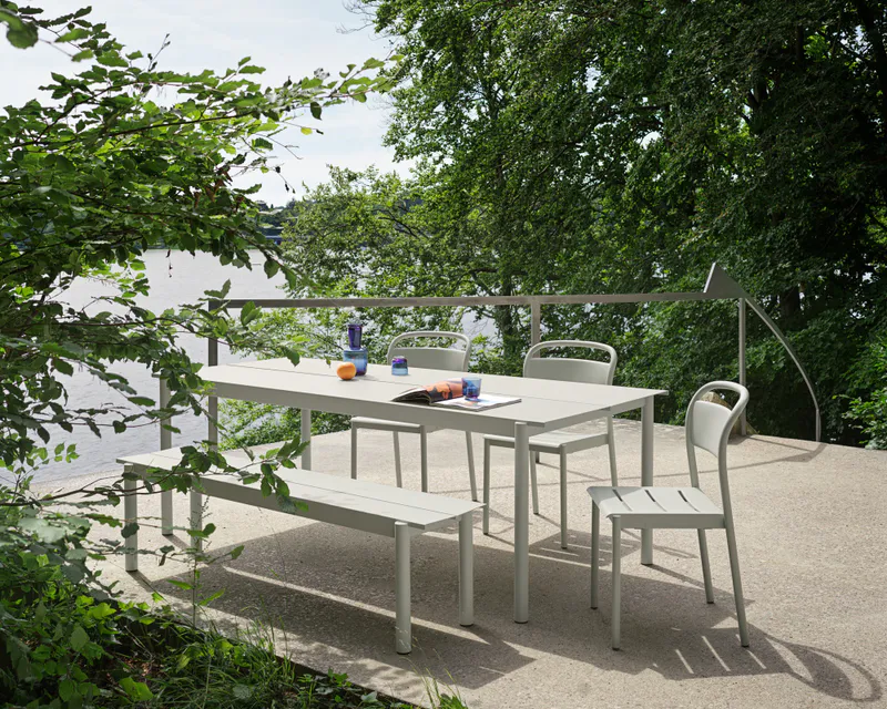 Muuto Linear Steel Bench 110 cm Grey, Grå Hagemøbel Benk