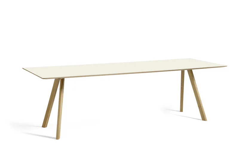 HAY CPH30 table Water-based lacquered Oak 250 x 90 x 74 Off White Linoleum Spisebord, Solid oak