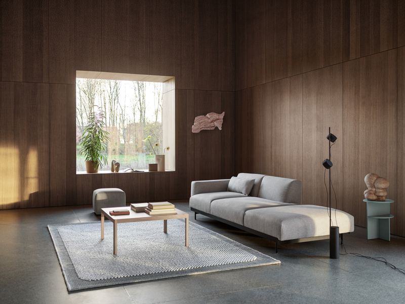 Muuto Workshop Coffee Table  Oak Warm Grey Linoleum 86 x 86 cm, eik grå lenoleum, bord stuebord salongbord