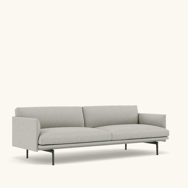 MUUTO Outline Sofa 3 seter, Clay 12 Black Base