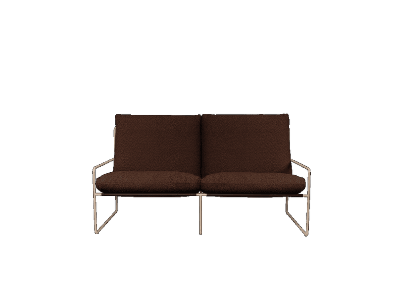 Ferm Living Desert sofa 2-seater - Pure Bouclé - Cashmere Chestnut Kastanje farget Utesofa