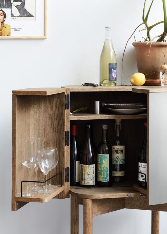 Northern Loud Bar Cabinet Smoked oak alu front Eik Barskap